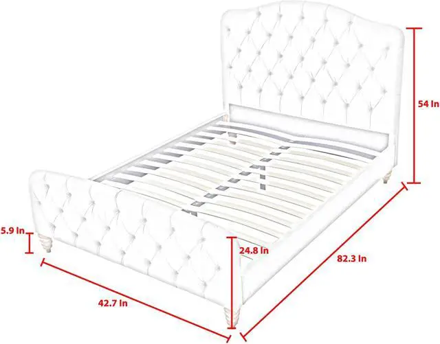 Alt view image 7 of 7 - Rustic Manor Rodolfo Bed - Diamond Tufted Headboard and Footboard | Upholstered, Light Blue Velvet
