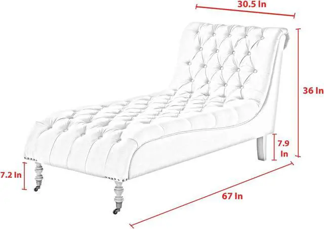 Alt view image 6 of 6 - Rustic Manor Melani Chaise Lounge - Button Tufted | Front Wheel Casters, Grey Linen