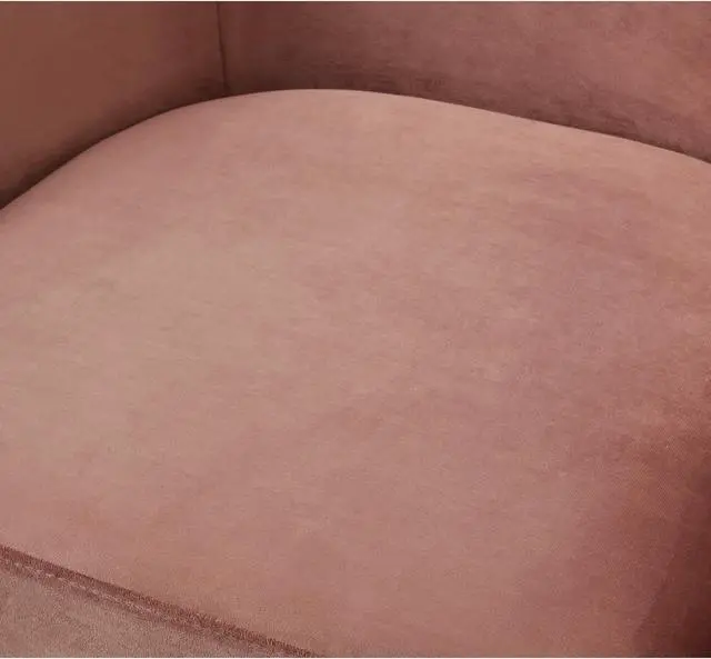 Alt view image 6 of 7 - Lola Blush Velvet Accent Chair - Gold Metal Base | Barrel Shaped Back | Upholstered Button Tufted | Inspired Home