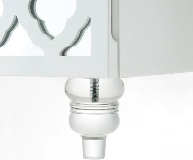 Alt view image 6 of 7 - Sonia White Glossy Mirrored Nightstand - 3-drawer | Side Table | Modern | Lucite Acrylic Legs | Inspired Home