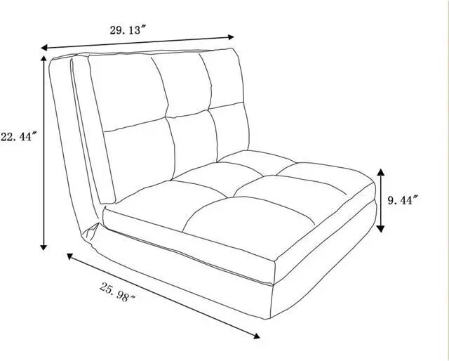 Alt view image 7 of 7 - Loungie Beige Convertible Flip Chair | Micro-Suede | 5-Position Adjustable | Sleeper Dorm Bed Couch Lounger Sofa