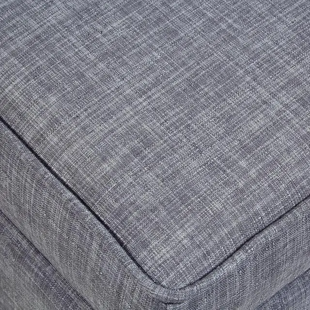 Alt view image 6 of 7 - Elton Light Grey Linen Cube Ottoman - Hidden Storage | Castered Legs | Modern and Contemporary | Inspired Home