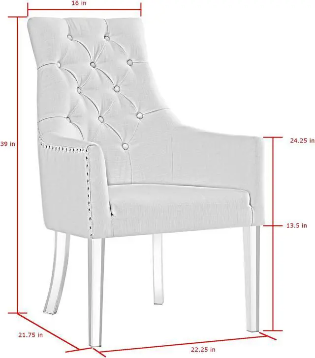 Alt view image 7 of 7 - Natalie Light Grey Dining Chair – Linen | Set of 2 | Button Tufted | Nailhead Trim | Acrylic Legs | Inspired Home