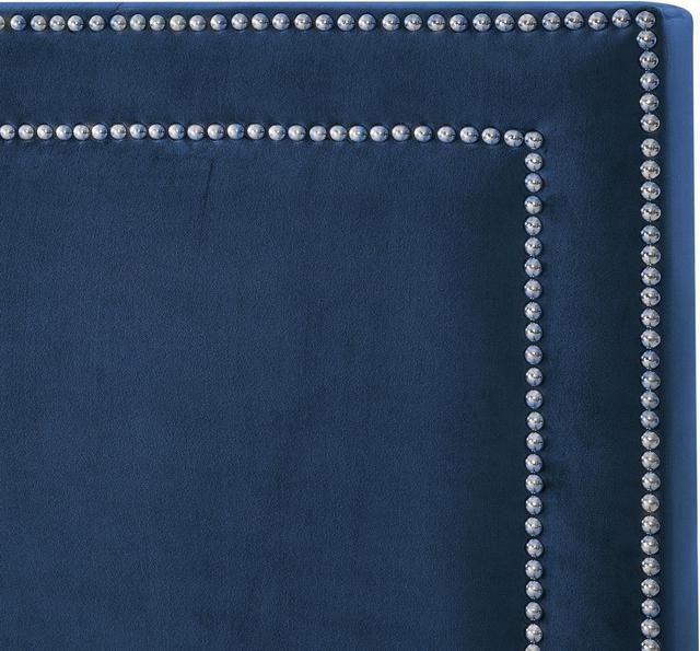 Alt view image 7 of 7 - Mansfield Blue Velvet Platform Bedframe - King Size | Nailhead Trim | Modern and Contemporary | Inspired Home