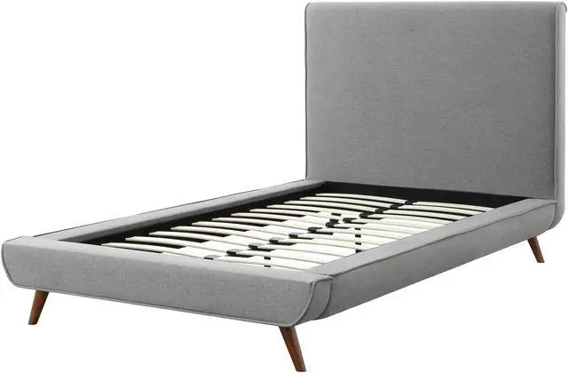 Alt view image 6 of 7 - Loft Lyfe Liam Linen Platform Bed Twin Size, Grey