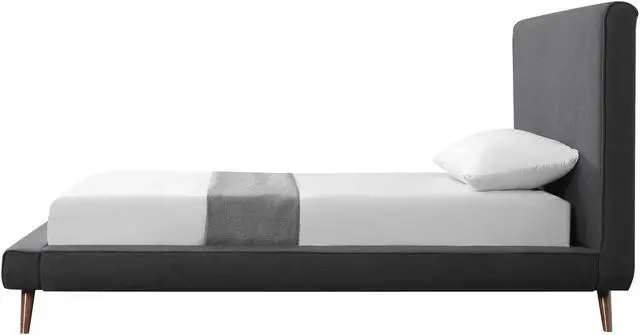 Alt view image 4 of 7 - Loft Lyfe Liam Linen Platform Bed Twin Size, Charcoal