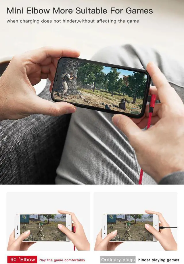 Alt view image 4 of 5 - Type C Micro  90 Degree Fast Charging  c cable L Type-c 3.1  Cord Charger -c For  S8 S9 Note 8