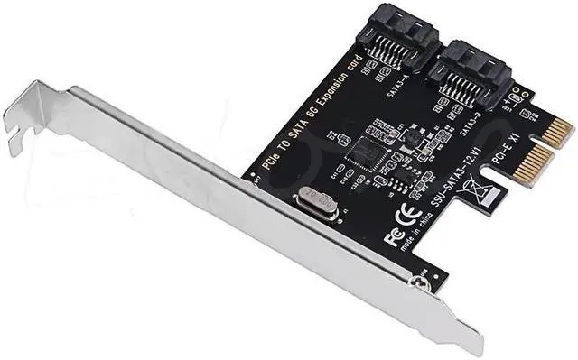 Alt view image 3 of 6 - Adapter Card PCI-E Adapter Card PCI Express to SATA3.0 2-Port SATA III 6G Expansion Controller Card Adapter hot