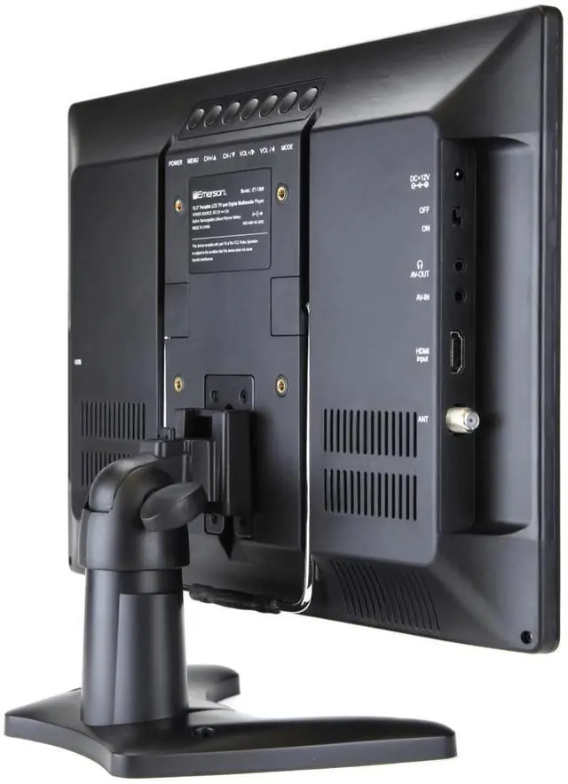 Alt view image 4 of 8 - Emerson 13.3" Portable Digital TV w 12V DC Car Adapter and Rechargeable Battery