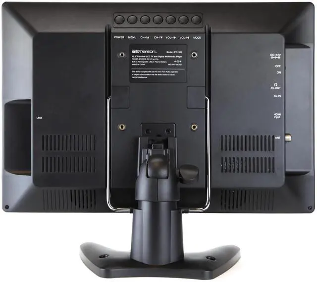 Alt view image 5 of 8 - Emerson 13.3" Portable Digital TV w 12V DC Car Adapter and Rechargeable Battery