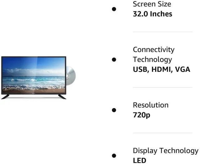 Alt view image 7 of 7 - Norcent 32 Inch 720P LED HD Backlight Flat TV DVD Combo with Full Range Speakers