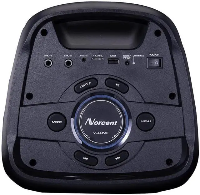 Alt view image 6 of 8 - norcent nsp-28 dual 8" inch party portable bluetooth speaker with sound activated lights battery powered rechargeable 3600 mah 5 hours play time 4500 p.m.p.o