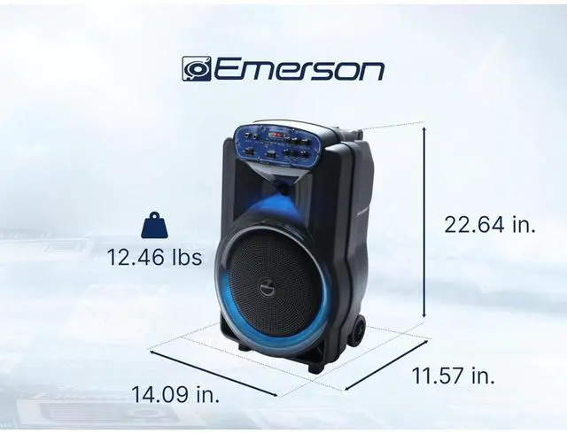 Alt view image 3 of 7 - Emerson Portable Bluetooth 12" Party Speaker with Flame Lighting