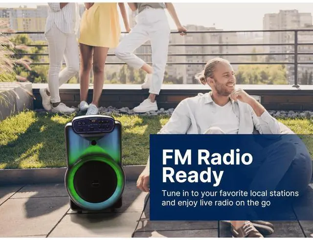Alt view image 5 of 7 - Emerson Portable Bluetooth 12" Party Speaker with Flame Lighting