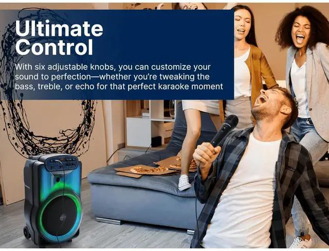 Alt view image 6 of 7 - Emerson Portable Bluetooth 12" Party Speaker with Flame Lighting