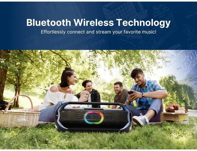 Alt view image 4 of 7 - Emerson Triad Grip XL Portable Bluetooth LED Party Speaker