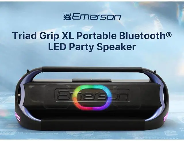 Alt view image 5 of 7 - Emerson Triad Grip XL Portable Bluetooth LED Party Speaker