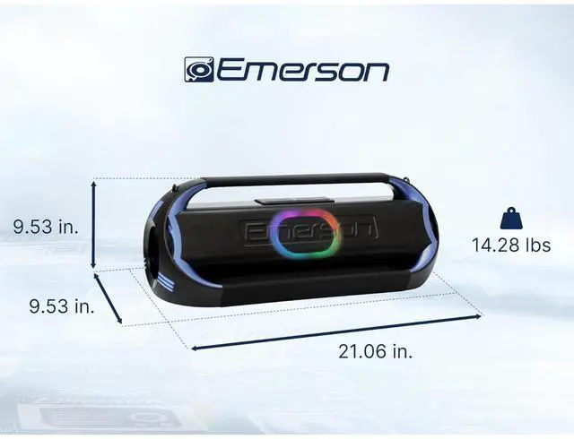 Alt view image 3 of 7 - Emerson Triad Grip XL Portable Bluetooth LED Party Speaker