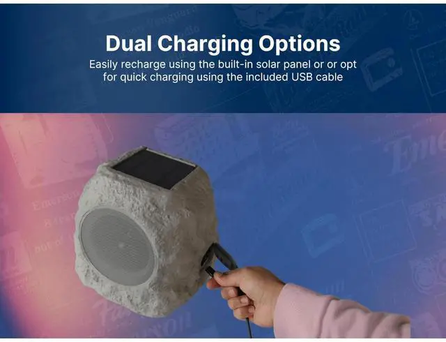 Alt view image 5 of 7 - Emerson Rock Party Solar Multicolor LED Bluetooth Speaker