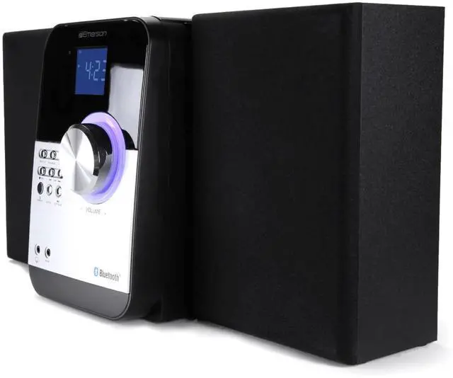 Alt view image 2 of 6 - Emerson CD & MP3 Bluetooth FM Radio Microsystem w Aux Jack and Streaming Options