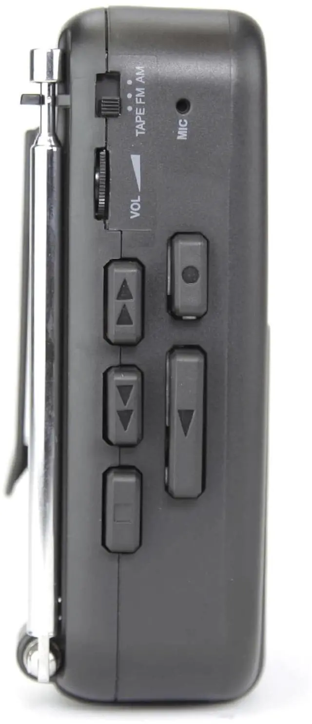Alt view image 3 of 6 - Emerson Portable Cassette Player with AM/FM Radio and Bluetooth Out and Built-In Microphone (EPC-1001) - Black
