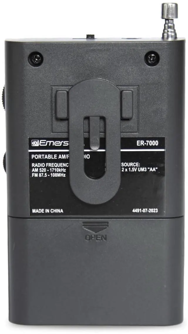 Alt view image 4 of 7 - Emerson Portable AMFM Radio with Built-In Speaker and Easy Removable Belt Clip
