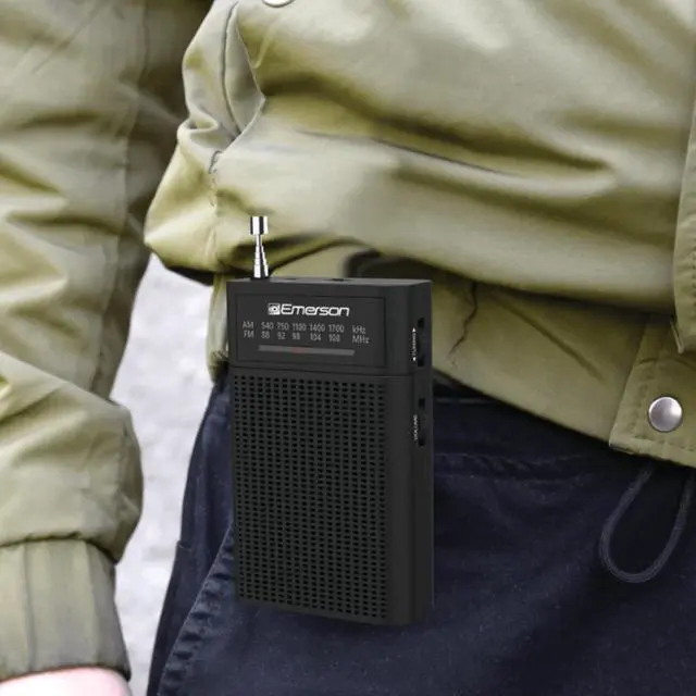 Alt view image 7 of 7 - Emerson Portable AMFM Radio with Built-In Speaker and Easy Removable Belt Clip