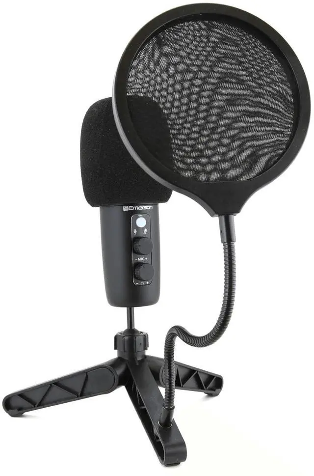 Alt view image 2 of 7 - Emerson USB Gaming and Streaming Condenser Microphone with LED Lighting