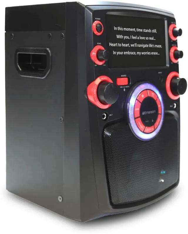 Alt view image 3 of 7 - Emerson Portable Bluetooth Karaoke System with 7" LCD Display and Mic Input