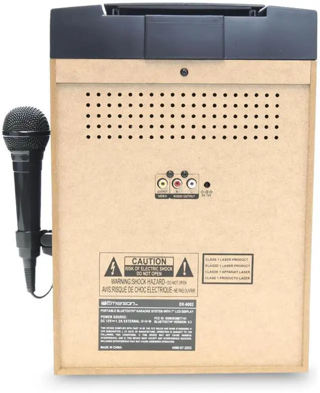 Alt view image 6 of 7 - Emerson Portable Bluetooth Karaoke System with 7" LCD Display and Mic Input