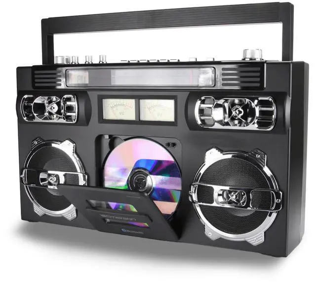 Alt view image 2 of 7 - Emerson Retro Portable CD Boombox w Programmable Memory and LED Digital Display