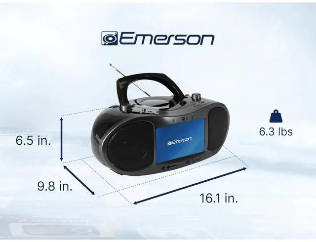 Alt view image 4 of 7 - Emerson 7 Bluetooth DVD Boombox with HD-INPUT AM/FM Radio and Stereo Speakers