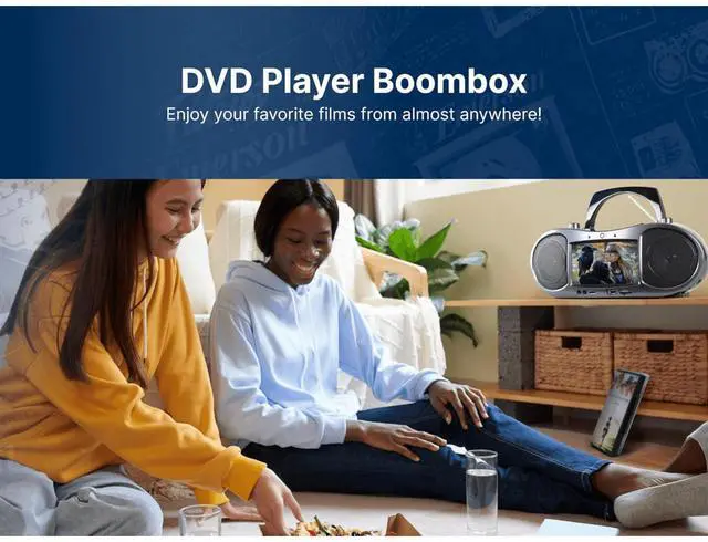 Alt view image 6 of 7 - Emerson 7 Bluetooth DVD Boombox with HD-INPUT AM/FM Radio and Stereo Speakers