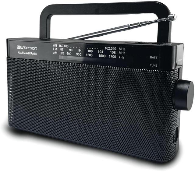 Main image of Emerson AM/FM/WB Radio with Telescopic Antenna and Built-in Speaker -  Black