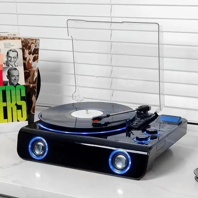 Alt view image 2 of 7 - Victor Beacon Hybrid 5-in-1 Turntable System with Bluetooth & FM Radio