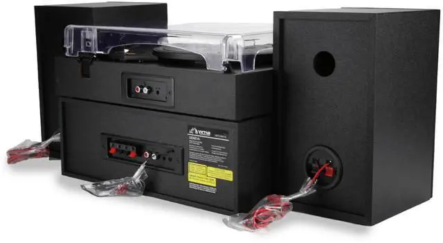 Alt view image 5 of 7 - Victor Geneva 5-in-1 Desktop Turntable Music Center w Streaming Capabilities and FM Radio