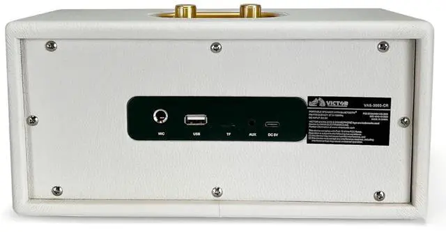 Alt view image 3 of 7 - Victor Portable Speaker with Bluetooth Wireless Technology and Built-In Battery Cream