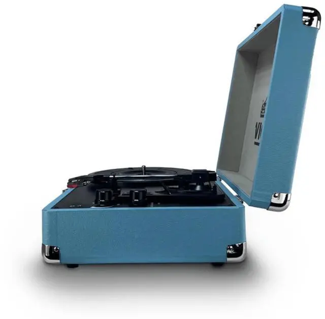Alt view image 3 of 7 - Victor Metro Plus Portable Dual Bluetooth Suitcase Turntable Blue