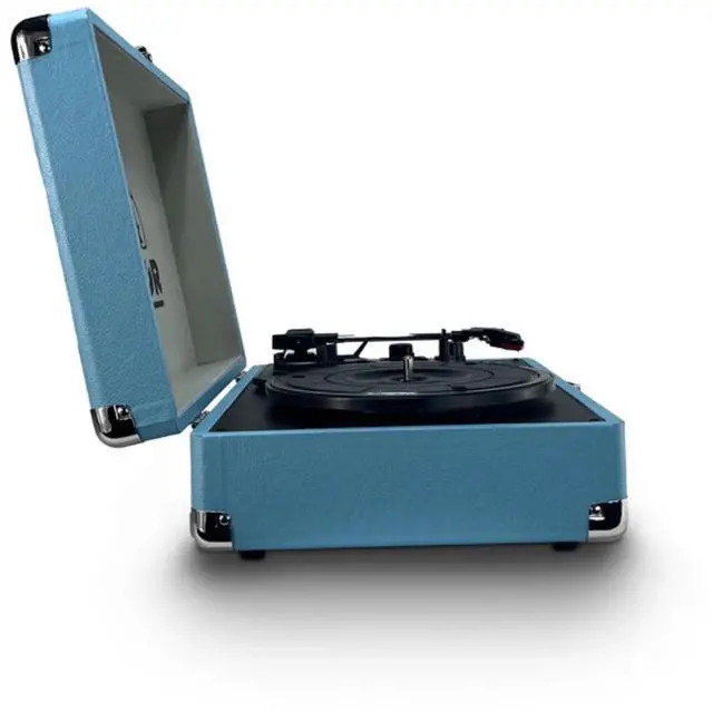 Alt view image 5 of 7 - Victor Metro Plus Portable Dual Bluetooth Suitcase Turntable Blue