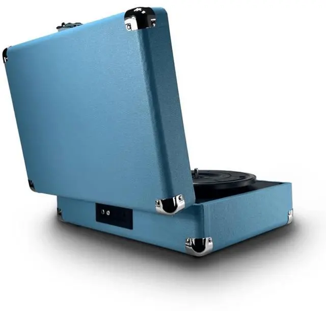 Alt view image 7 of 7 - Victor Metro Plus Portable Dual Bluetooth Suitcase Turntable Blue