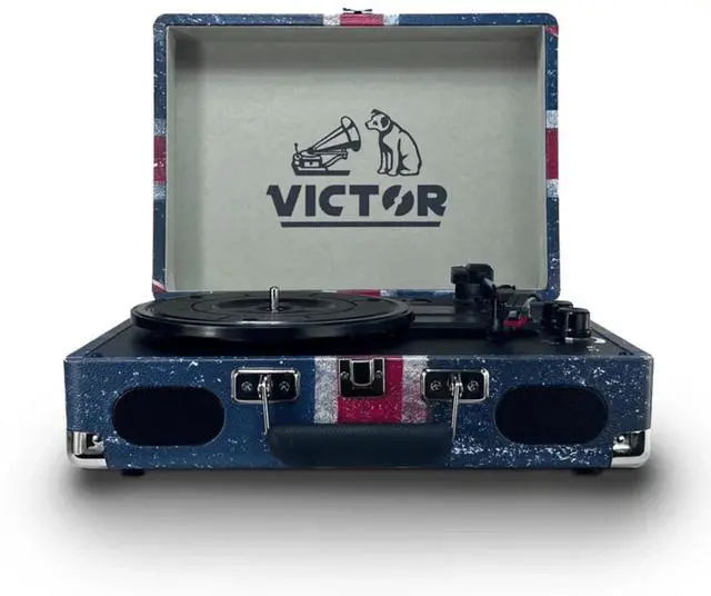 Main image of Victor Metro Plus Portable Dual Bluetooth Suitcase Turntable Cherry