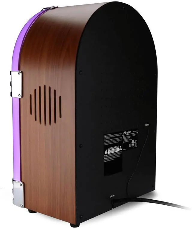 Alt view image 4 of 7 - Victor Broadway II Desktop CD Player Jukebox with Multi-Color LED Lighting and FM Radio in Mahogany