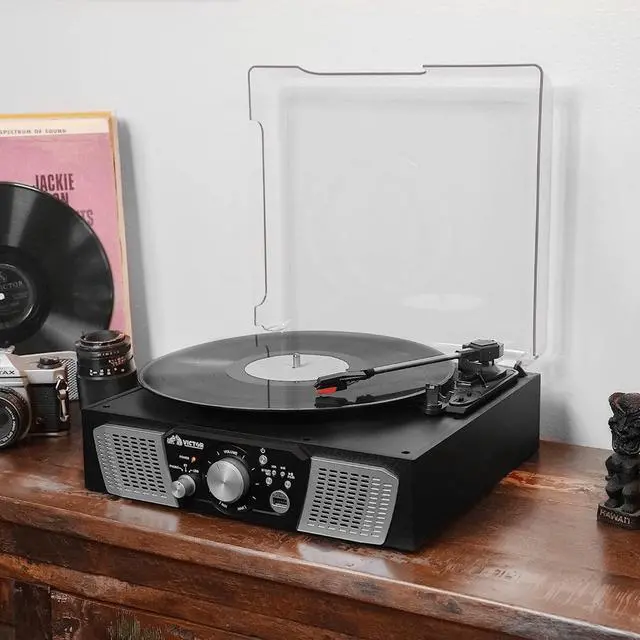 Alt view image 7 of 8 - Victor Lakeshore 5-in-1 Hybrid Bluetooth Turntable System w USB and RCA Output