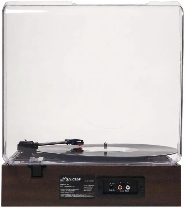 Alt view image 3 of 7 - Victor Lakeshore 5-in-1 Hybrid Bluetooth Turntable System w USB and RCA Output Brown