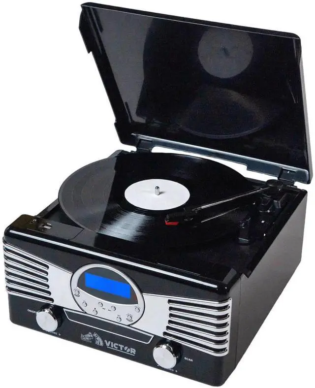 Main image of Victor Diner 7-in-1 Turntable Music Center with CD & MP3 Player and Bluetooth Function