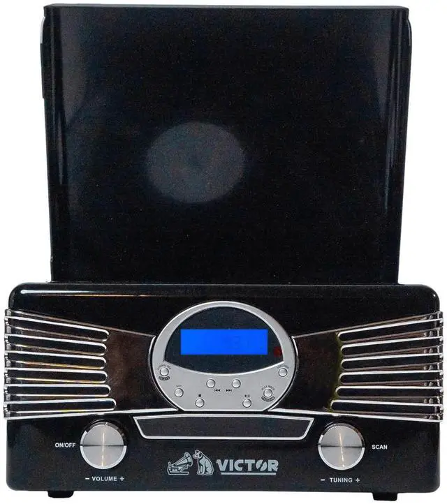 Alt view image 2 of 7 - Victor Diner 7-in-1 Turntable Music Center with CD & MP3 Player and Bluetooth Function