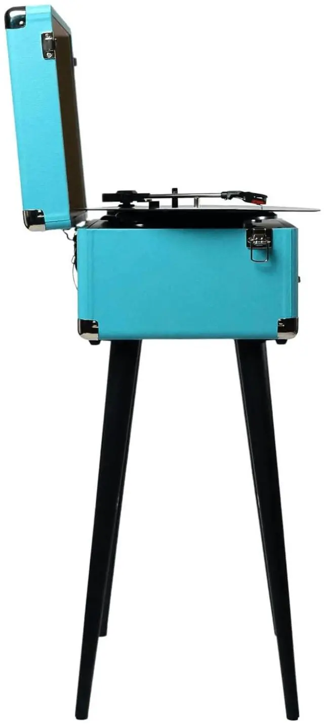 Alt view image 3 of 8 - Victor Andover 5-in-1 Music Center with Chair-Height Legs and Bluetooth Function Turquoise