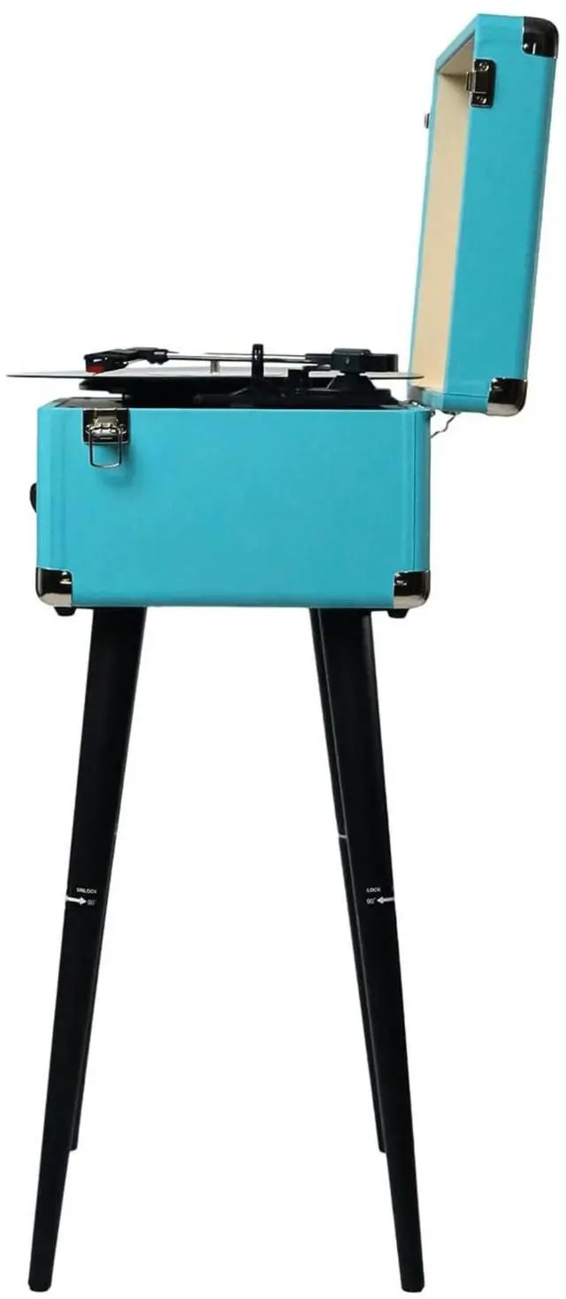 Alt view image 6 of 8 - Victor Andover 5-in-1 Music Center with Chair-Height Legs and Bluetooth Function Turquoise
