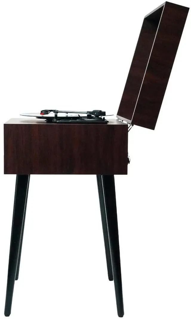 Alt view image 5 of 7 - Victor Newbury 8-in-1 Music Center w Chair-Height Legs, USB Slot & AM FM Radio Espresso