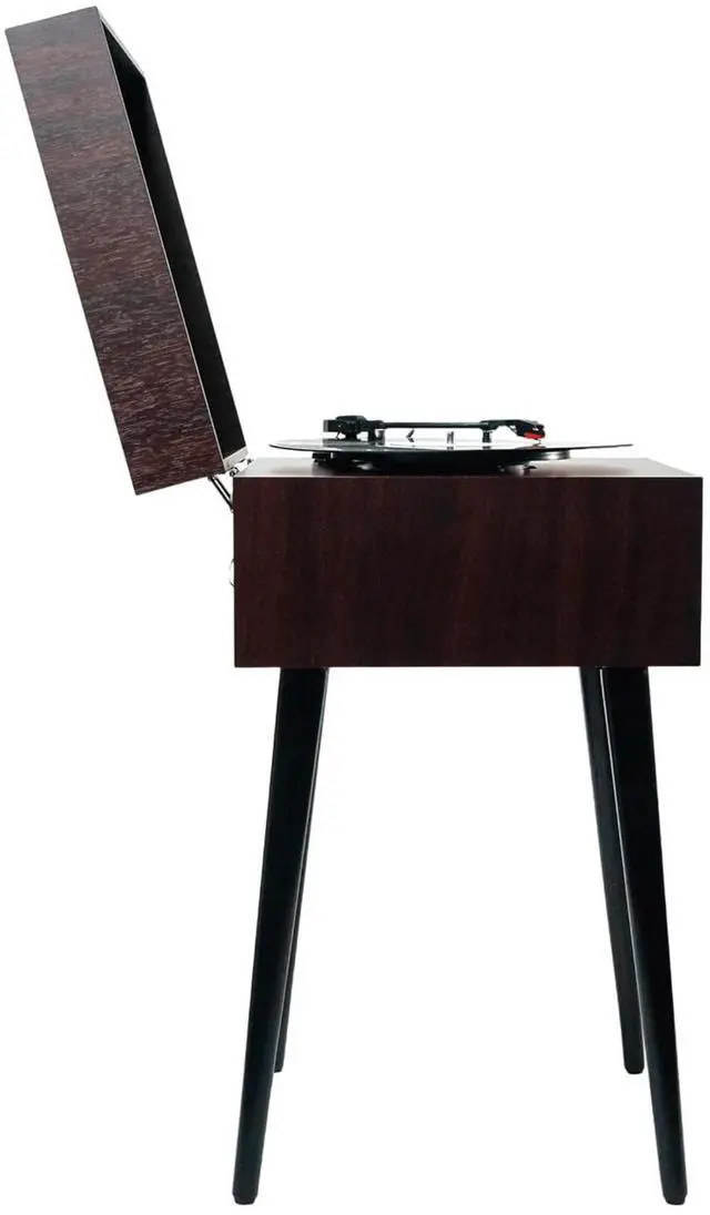 Alt view image 7 of 7 - Victor Newbury 8-in-1 Music Center w Chair-Height Legs, USB Slot & AM FM Radio Espresso